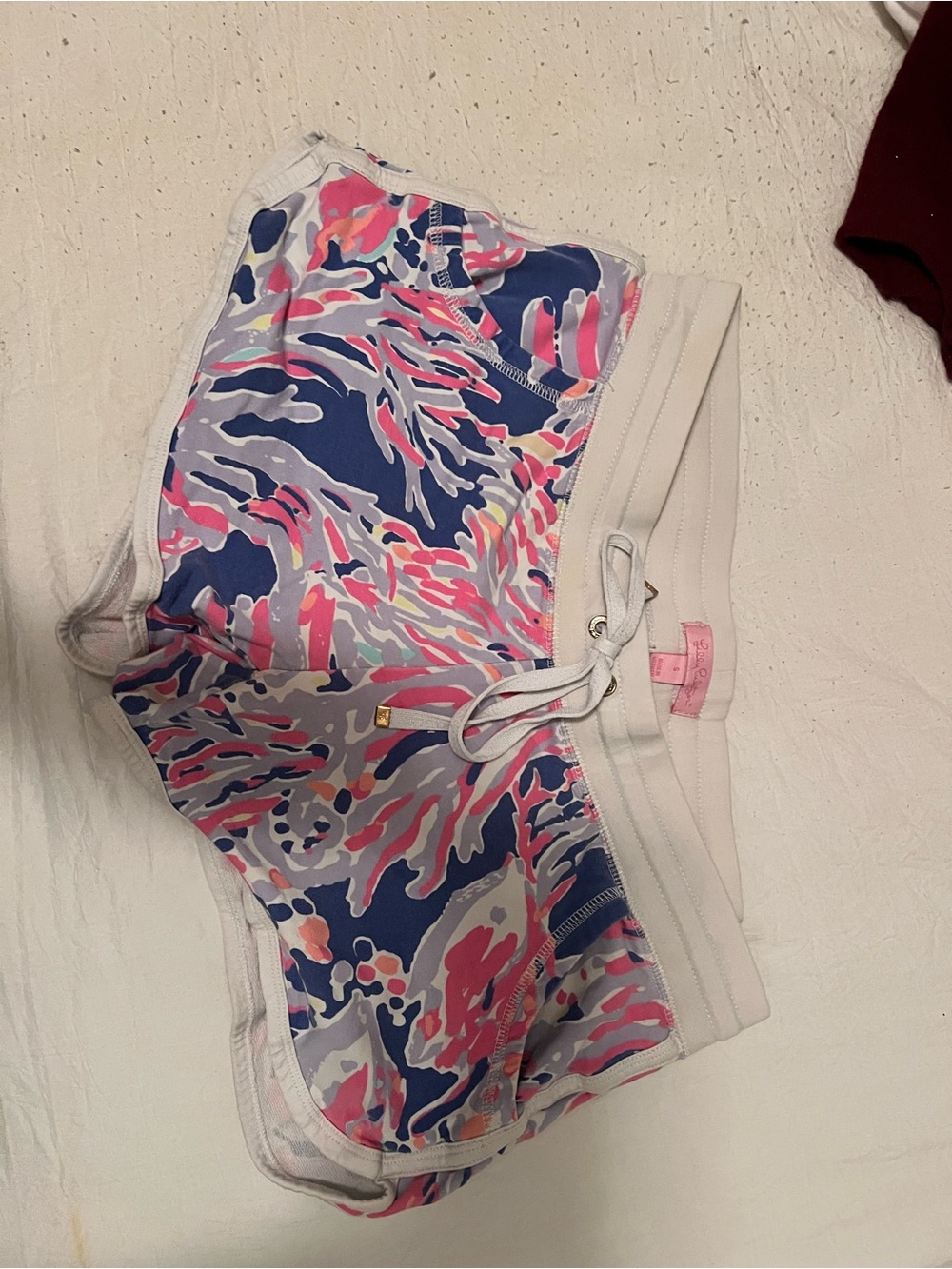 Lilly Pulitzer Pink, Blue & White Abstract Athletic Shorts